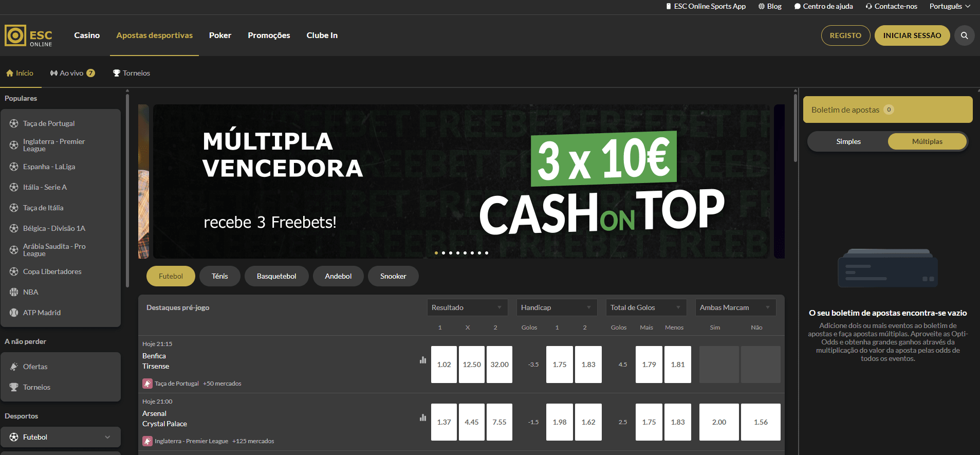 Desporto apostas ESC Online