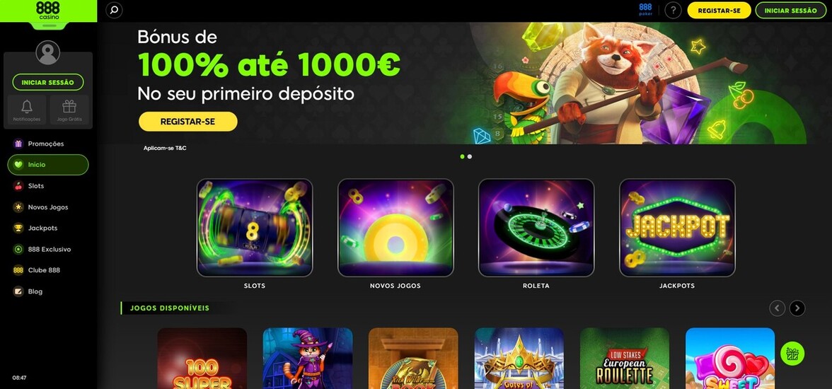Homepage 888 Casino