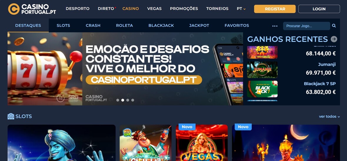 Homepage CasinoPortugal
