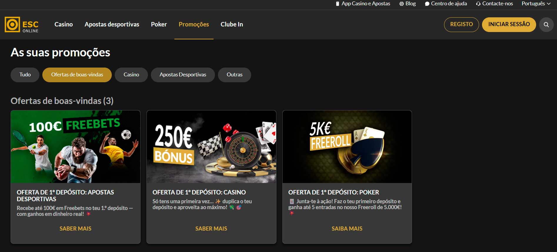 promocoes ESC casino