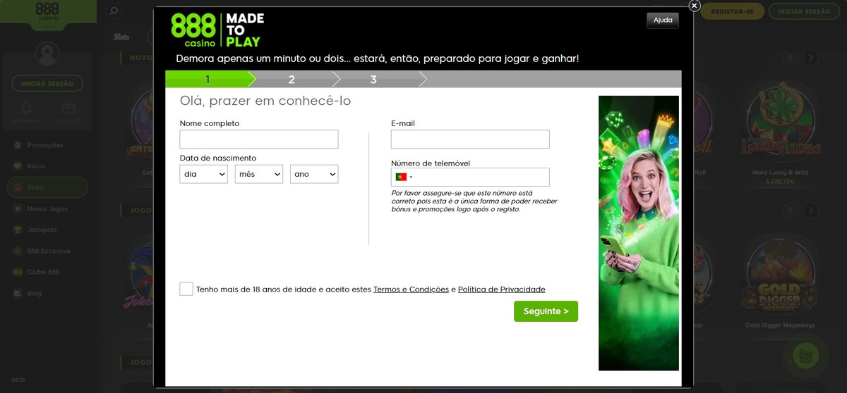 Registo 888Casino 