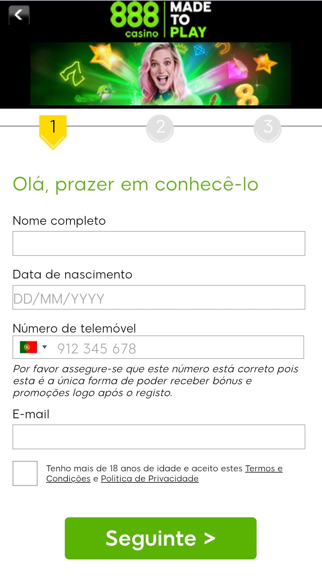 Registo 888Casino 