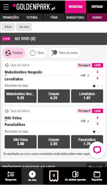 Apostas Goldenpark