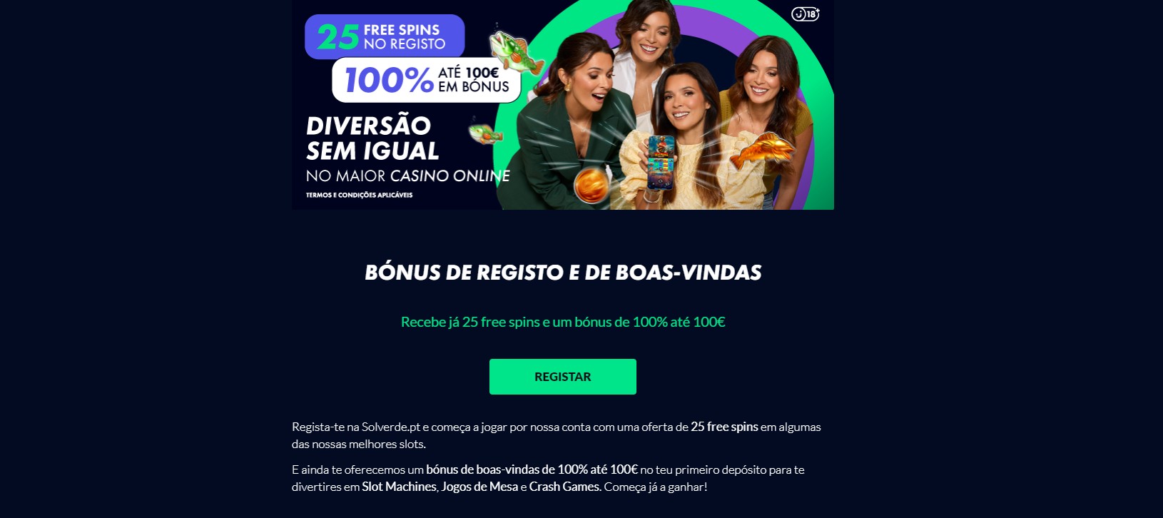 Bonus de Registo Solverde Portugal pc