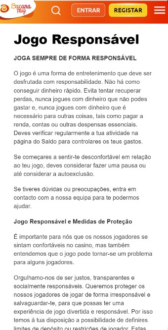 Jogo Responsavel Bacana Play Portugal mobile