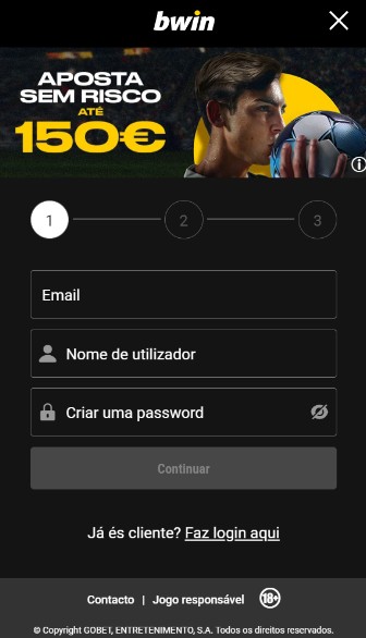 Registro Bwin Portugal Aposta sem risco