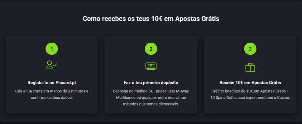 Como recebes 10€ de Apuestas Gratis Placard Portugal