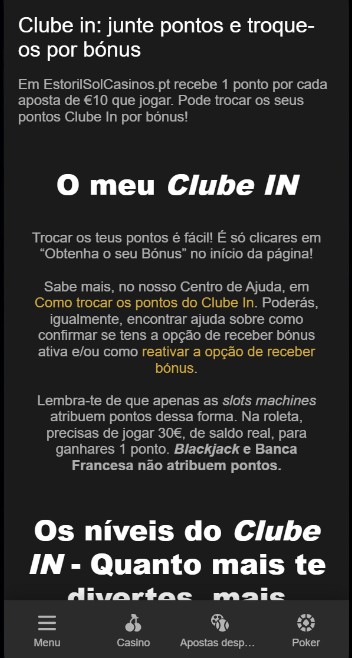 O clube in ESC Online Portugal