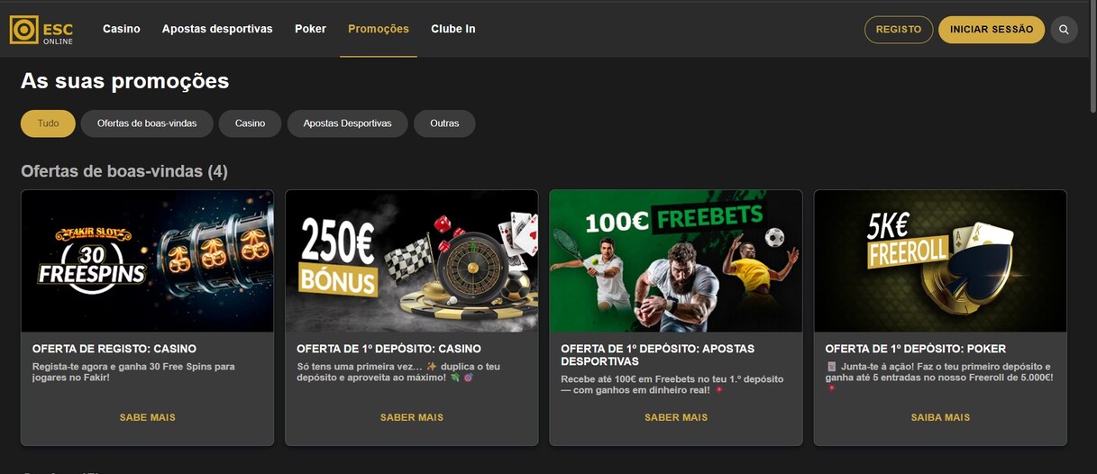 Oferta de Boas vindas ESC Online Portugal pc