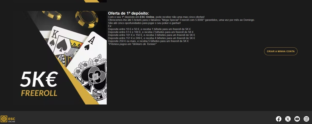 Oferta de Poker ESC Online Portugal pc