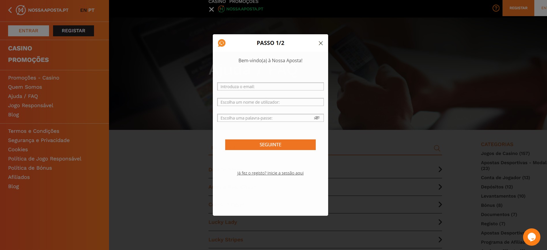 Casino Nossa Aposta Portugal Registar casino