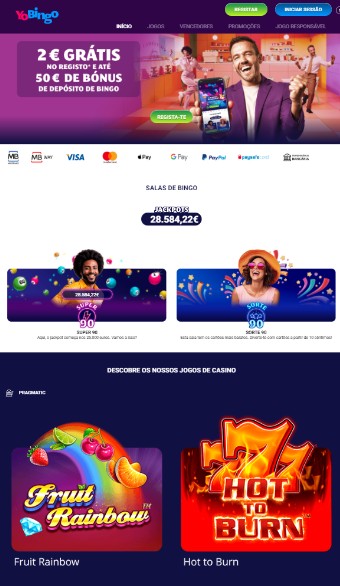 YoBingo página inicial casino Portugal