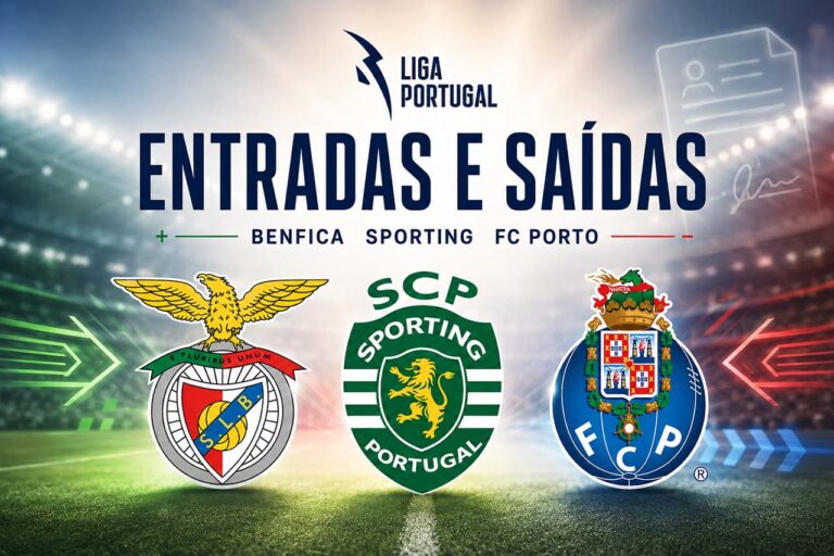 Entradas e saídas de Benfica, Sporting e FC Porto em 2026