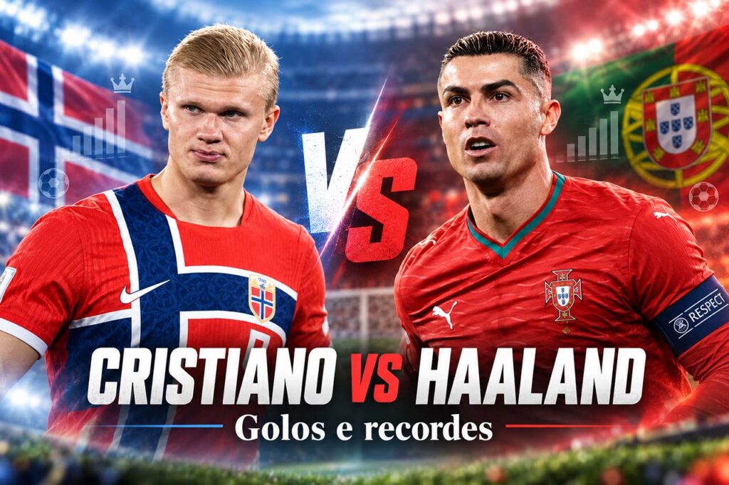 Cristiano Ronaldo vs Haaland golos e recordes pelas seleções de Portugal e Noruega