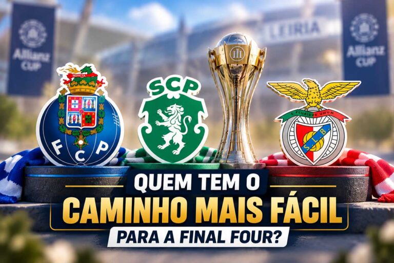 FC Porto, Sporting e Benfica na corrida à Final Four da Taça da Liga 2026 em Leiria.