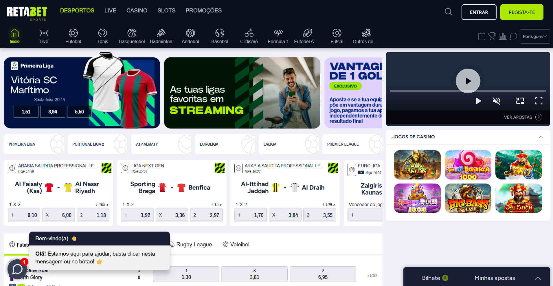 Retabet Pagina de entrada Desportos Portugal