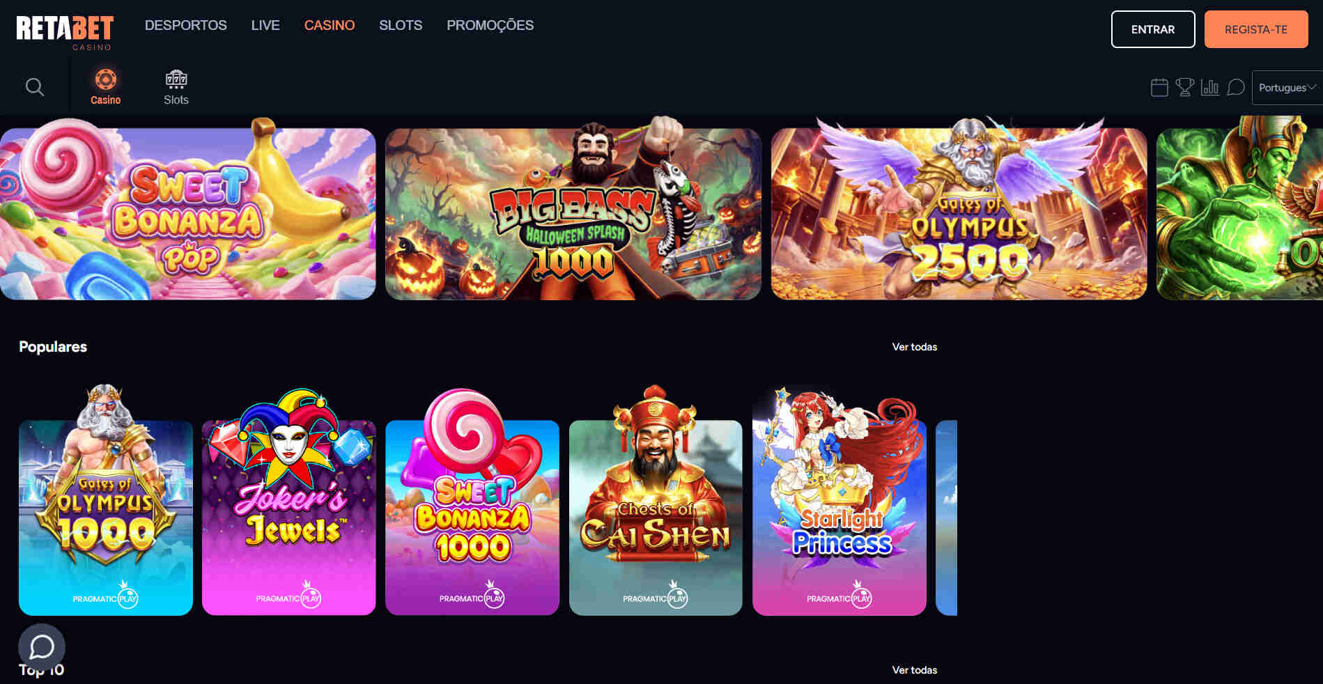 Retabet Portugal Casino Pagina de entrada