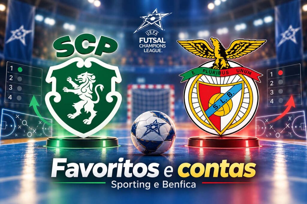 Sporting e Benfica na Champions de futsal disputam o apuramento para os oitavos de final da competição europeia